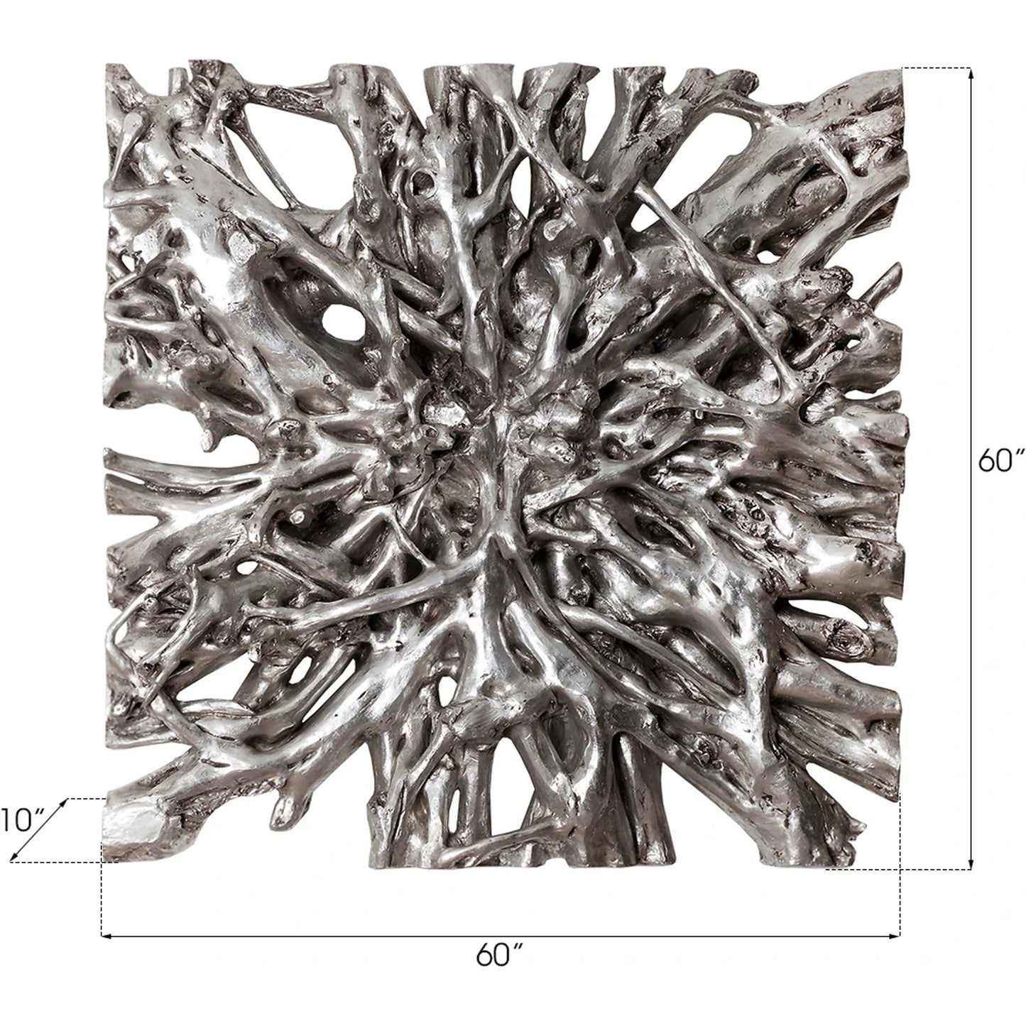 005 SR-820978 | Additional Silo | Square Root Wall Art by Phillips Collection in silver and silver leaf. Made from resin in a eclectic & global style.
