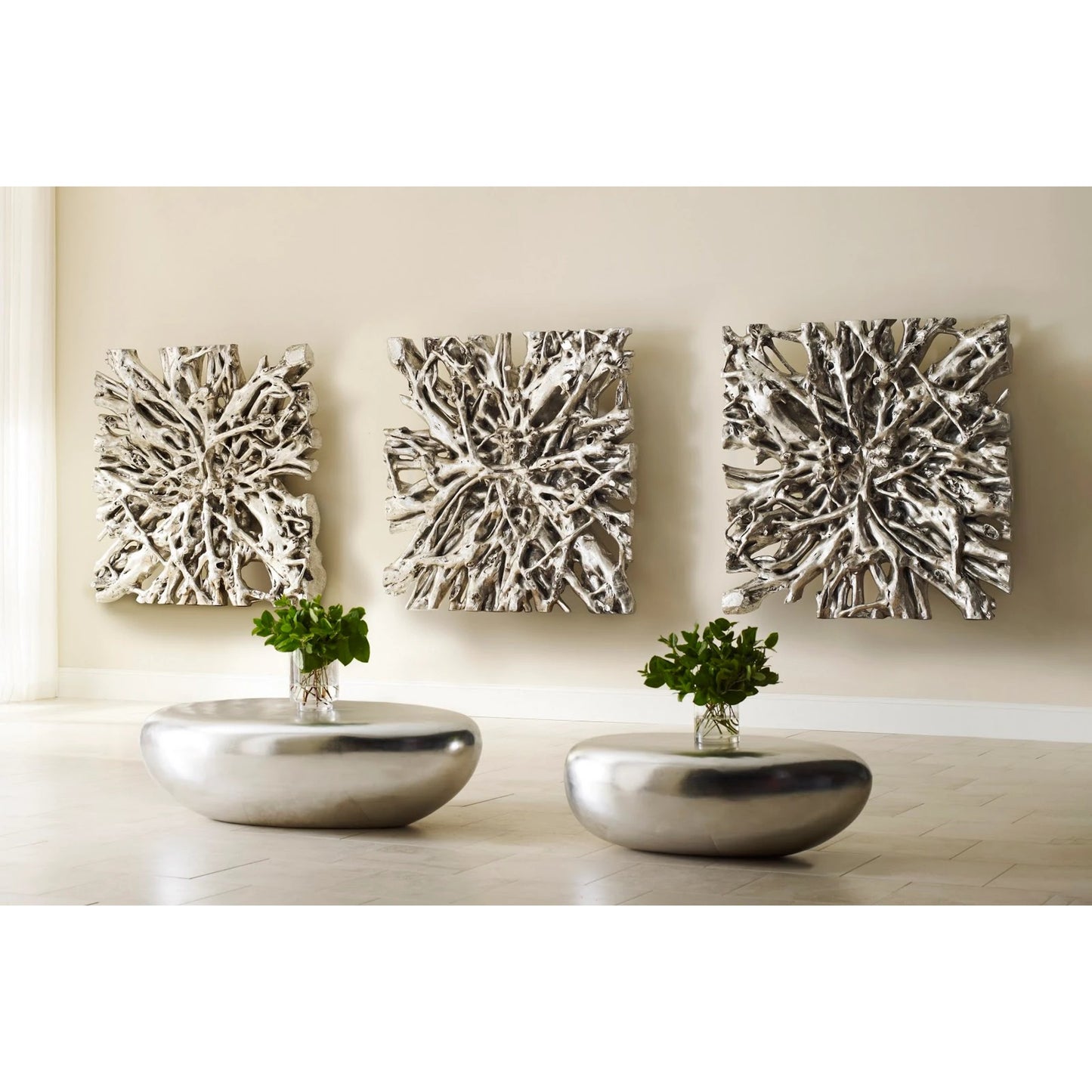 003 SR-820978 | Additional Silo | Square Root Wall Art by Phillips Collection in silver and silver leaf. Made from resin in a eclectic & global style.