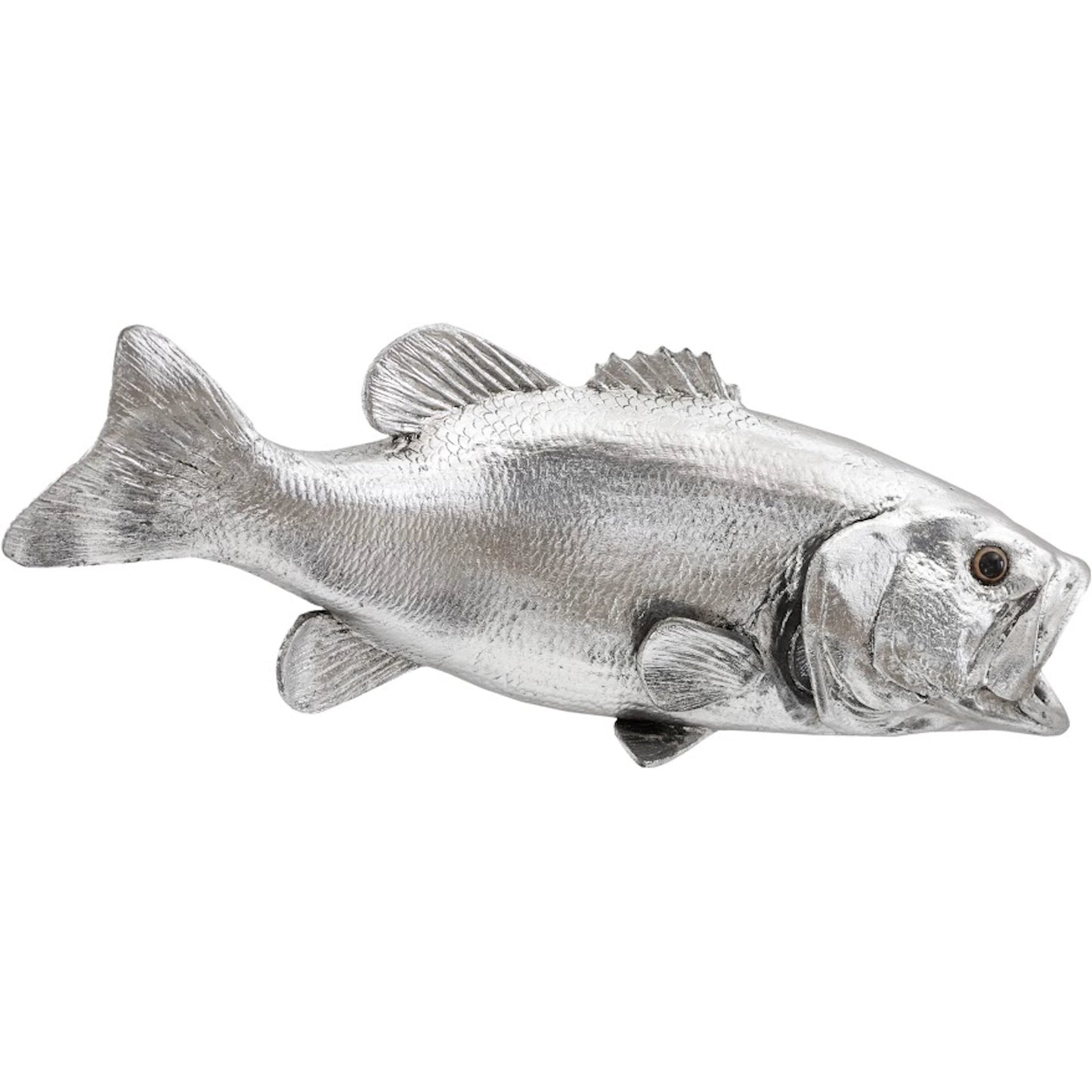 003 SR-820578 | Additional Silo | Largemouth Bass Fish by Phillips Collection in silver and silver leaf. Made from resin in a coastal style.