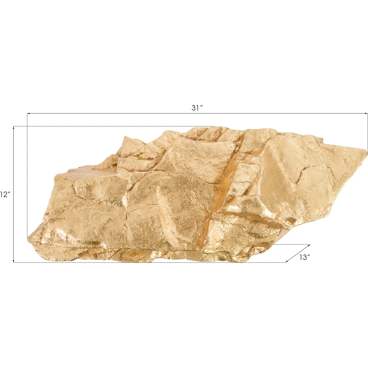 005 SR-820061 | Additional Silo | Boulder Shelf by Phillips Collection in gold and gold leaf. Made from resin in a modern style.
