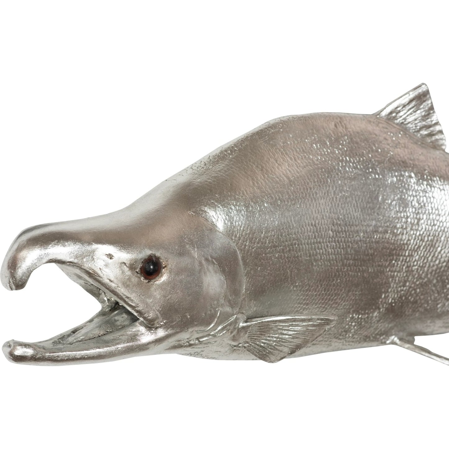 002 SR-820943 | Closeup | Sockeye Salmon Fish by Phillips Collection in silver and silver leaf. Made from resin in a coastal style.