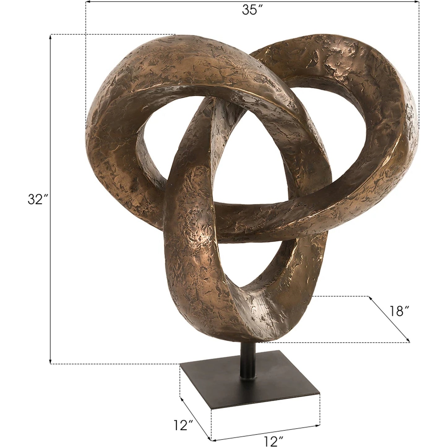 004 SR-821048 | Additional Silo | Trifoil Sculpture by Phillips Collection in bronze and polished bronze. Made from resin in a eclectic & global style.