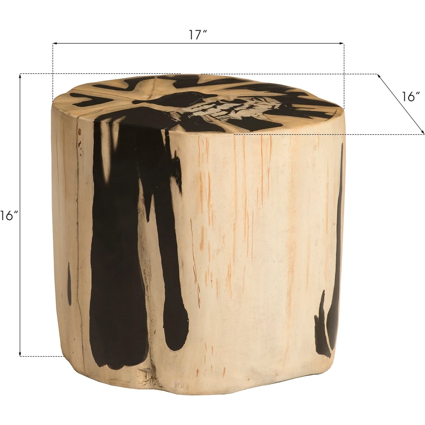005 SR-820179 | Additional Silo | Cast Petrified Beige Round Wood Stool, Resin by Phillips Collection in beige, brown and beige round. Made from resin in a eclectic & global style.