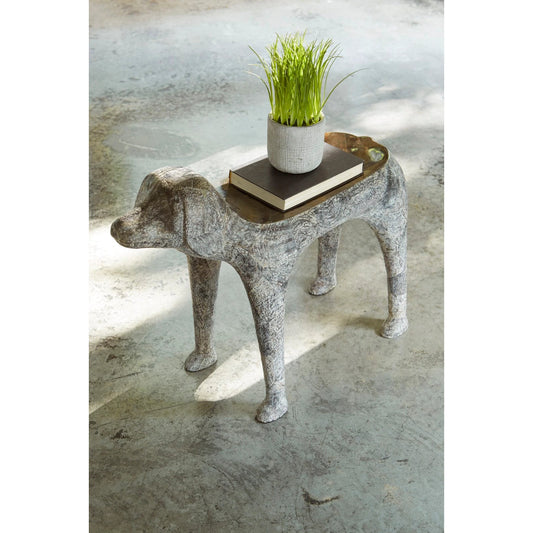 Dog Side Table by Phillips Collection in gray. Made from resin in a eclectic & global style.