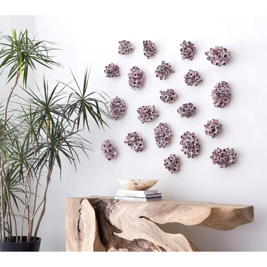 Barnacle Cluster Wall Art by Phillips Collection in purple. Made from shell in a modern style.