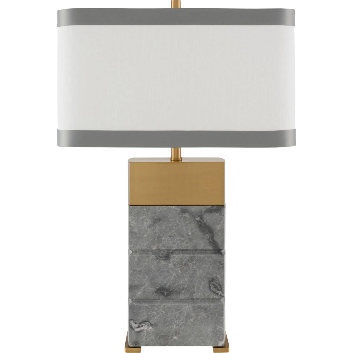 001 SI-2459898 | Primary Silo | Pietra Accent Table Lamp by Surya in metallic bronze, translucent, cream, metallic gold, white, green and natural, plated. Made from marble, iron, linen, polyester in a modern style.
