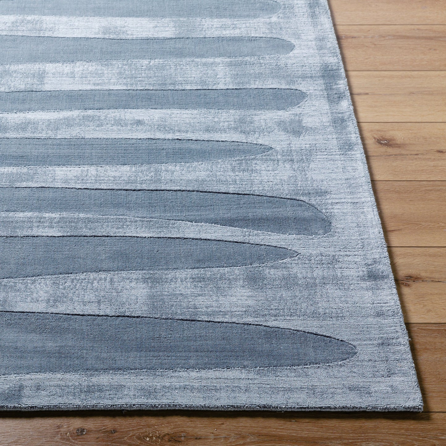 003 SI-2163244,SI-2163245,SI-2163246,SI-2163247,SI-2163248,SI-2163249 | Closeup | Pier Rug - 484713 by Surya in slate gray, charcoal, steel blue. Made from viscose in a unique style.