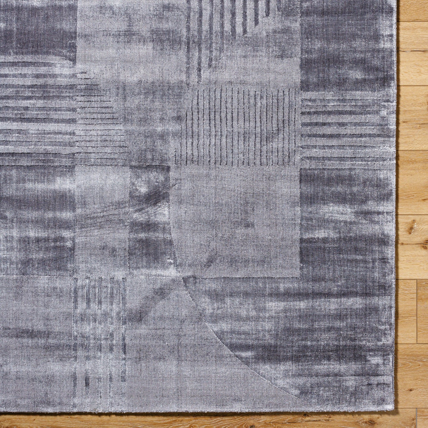 006 SI-2163250,SI-2163251,SI-2163252,SI-2163253,SI-2163254,SI-2163255 | Closeup | Pier Rug - 484724 by Surya in slate gray, charcoal, ash. Made from viscose in a unique style.