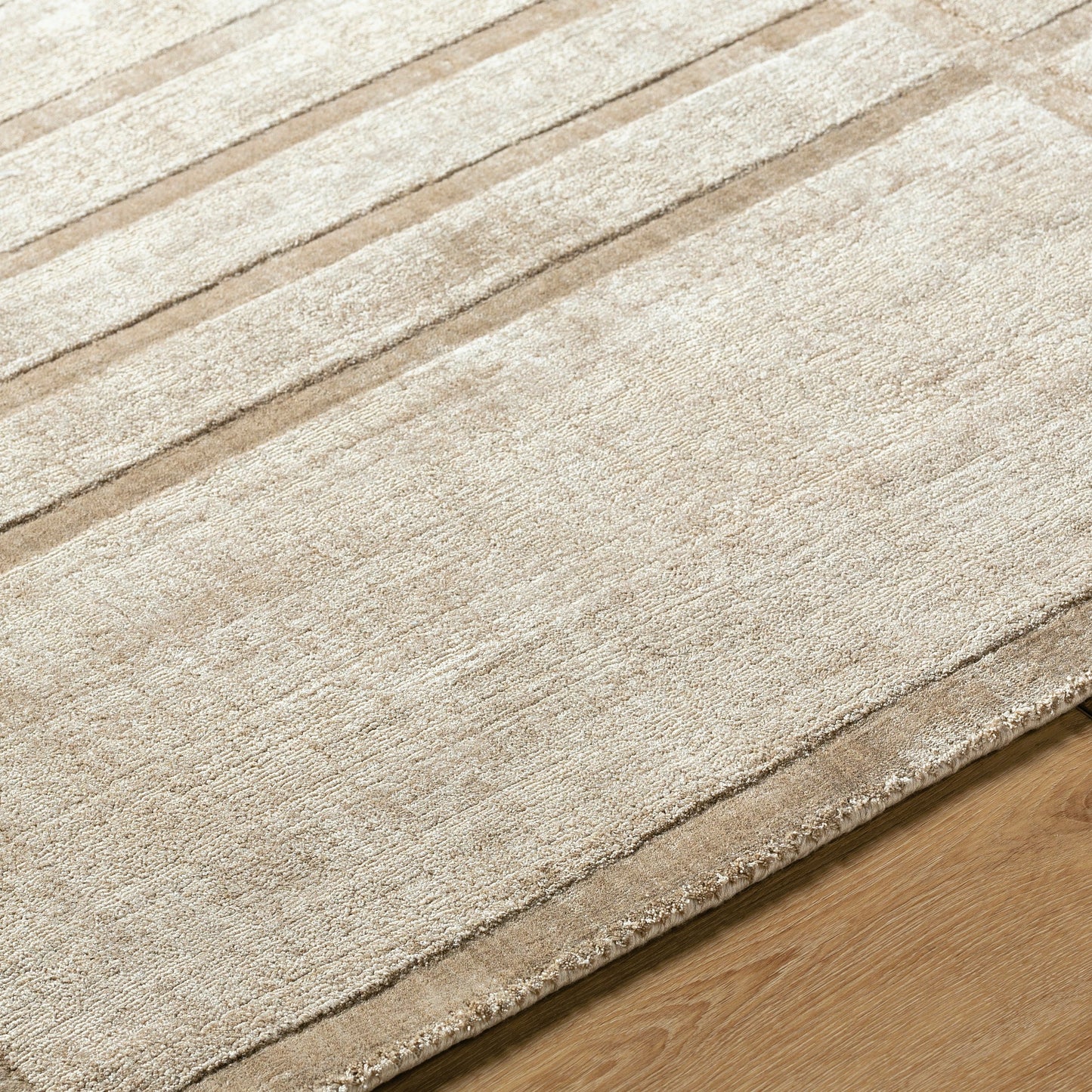 004 SI-2163268,SI-2163269,SI-2163270,SI-2163271,SI-2163272,SI-2163273 | Closeup | Pier Rug - 484757 by Surya in beige, sandstone, taupe. Made from viscose in a unique style.