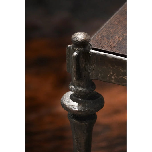 Terravita Square Side Table by Jonathan Charles in black caldera oak. Made from oak veneer in a cottage & farmhouse style.