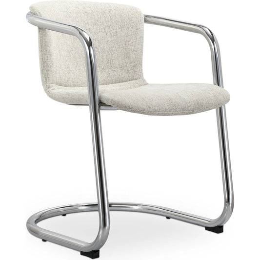 Freeman Chrome Frame Dining Chair Blended (Set of 2) by Moe's Home Collection in blended cream. Made from upholstery: 100% polyester fibre, chrome iron frame, plywood, foam cushioning in a modern style.