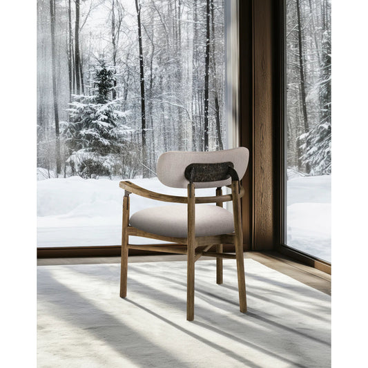 Stone Ridge Upholstered Round Dining Arm Chair (Set of 2) by Jonathan Charles in tully light acacia. Made from main acacia in a unique style.