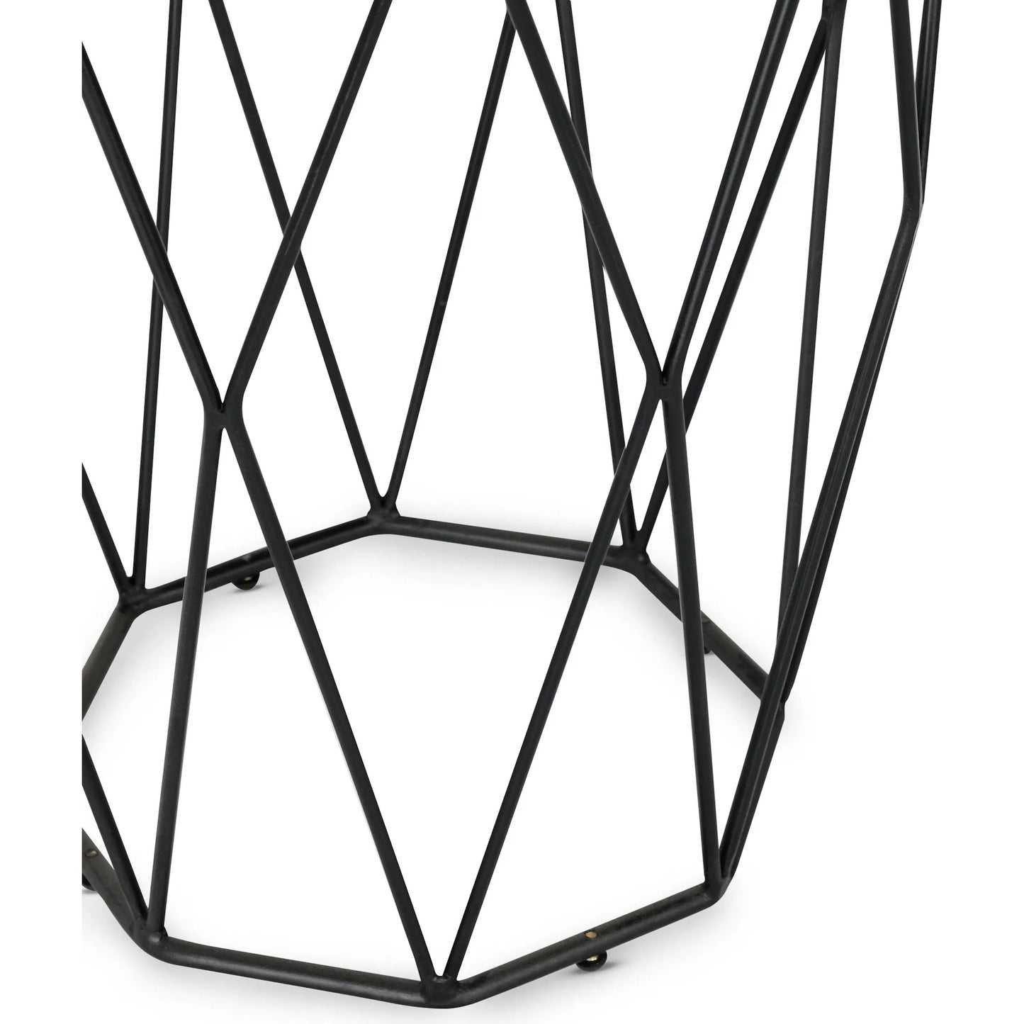 006 SR-897679 | Closeup | Chester End Table by Kosas Home in chestnut brown top, black finish base. Made from mango wood top, iron base in a modern style.