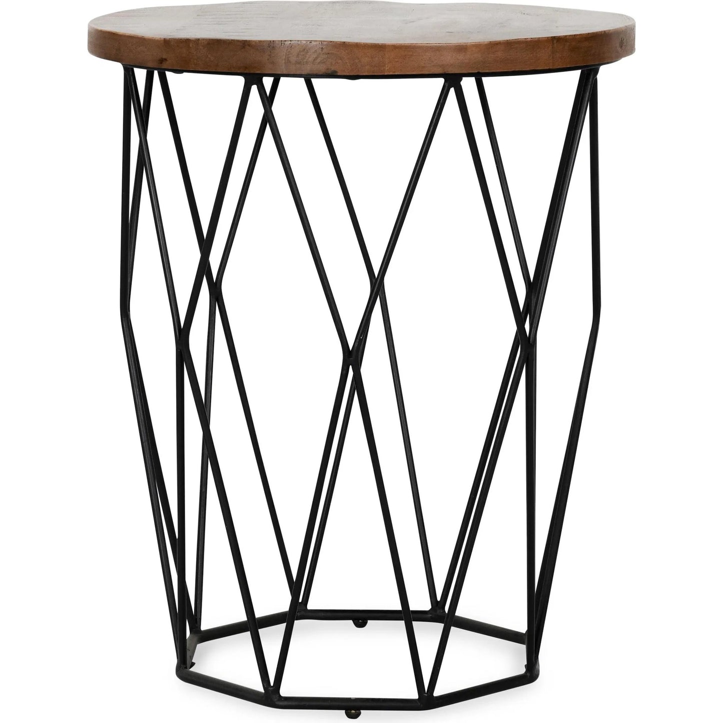 002 SR-897679 | Primary Silo | Chester End Table by Kosas Home in chestnut brown top, black finish base. Made from mango wood top, iron base in a modern style.