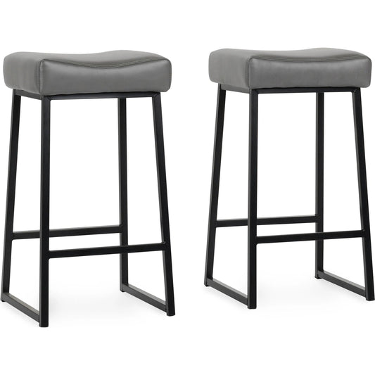 Amber Counter Stool (Set of 2) by Kosas Home. Made from vegan leather, iron legs in a modern style.