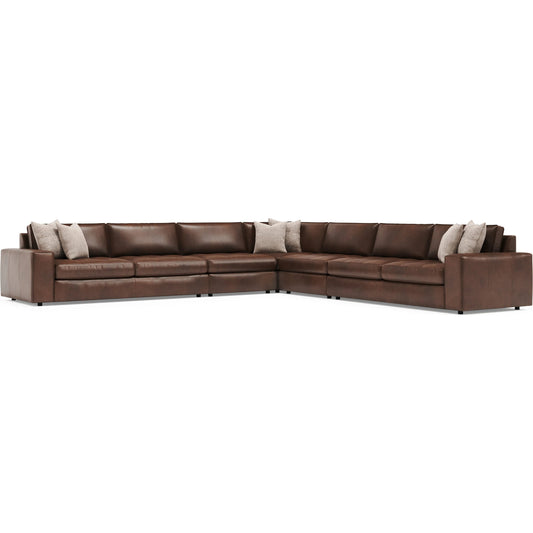 001 SI-2539276 | Primary Silo | Nest 5-PIECE Leather Sectional by Bernhardt in brown. Made from leather in a unique style.
