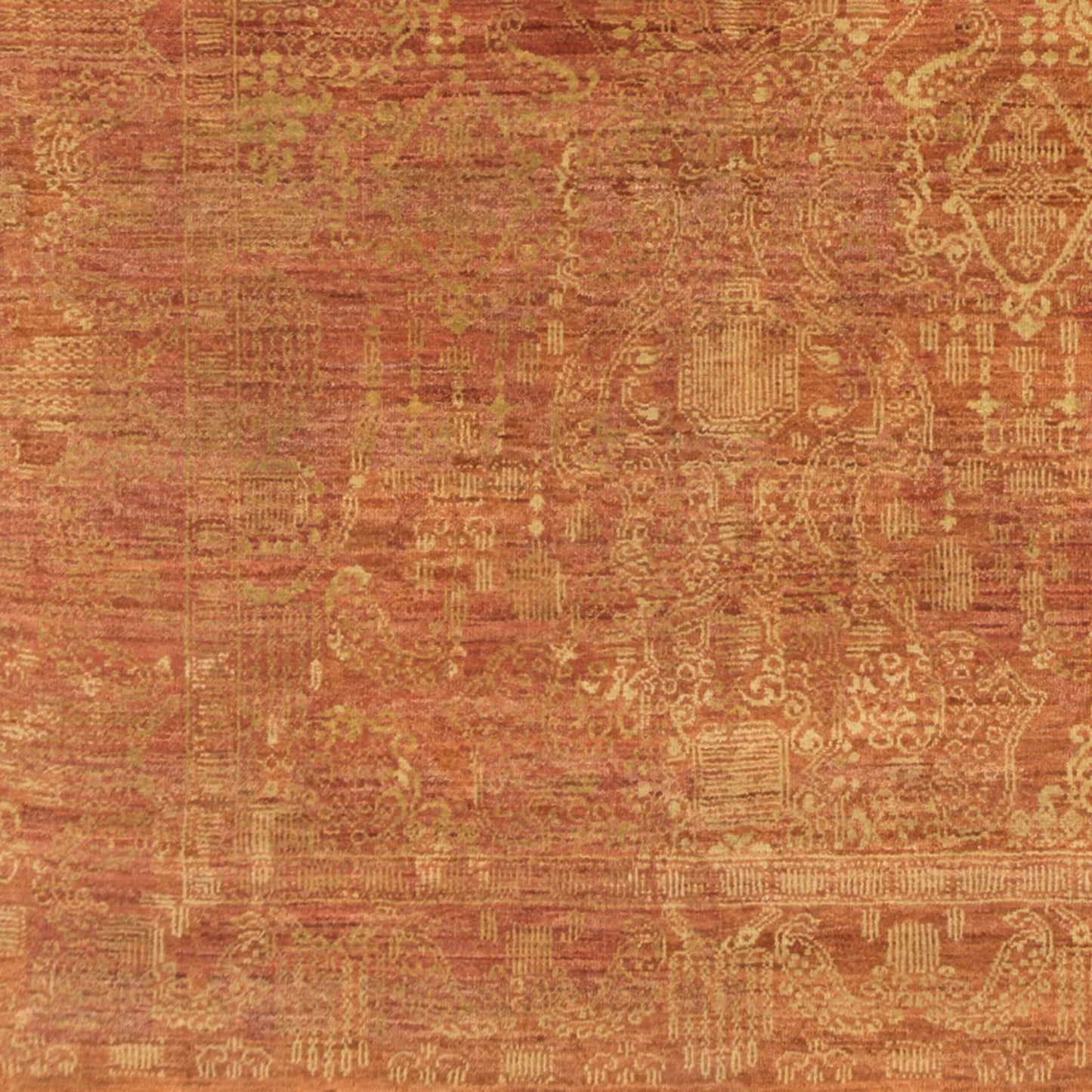 004 47607-20374,47607-20375,47607-20376,47607-20377 | Closeup | Palace PLC-1002 Rug by Surya in tan, rust. Made from 100% wool in a unique style.