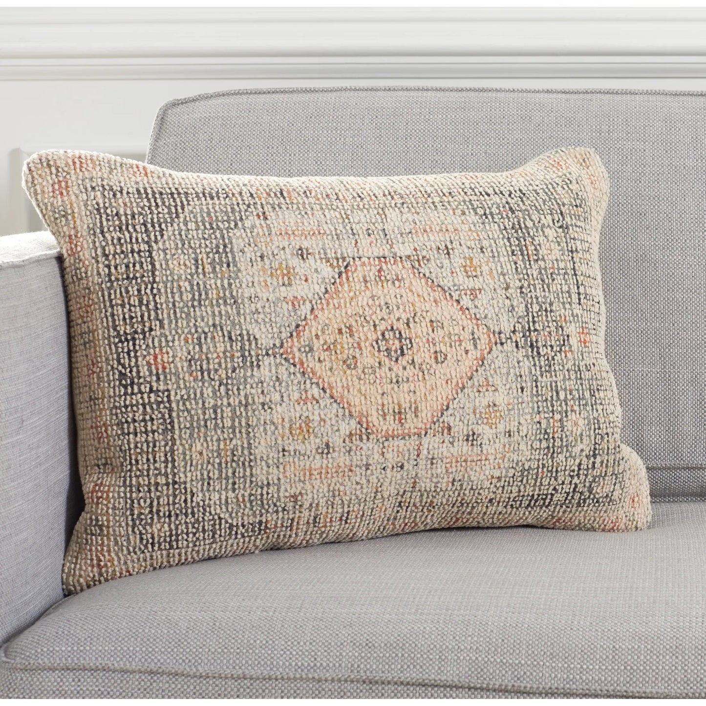 003 SI-2193032 | Lifestyle | Frederick Lumbar Pillow by HedgeApple Essentials in moss green, blush. Made from unique in a traditional style.