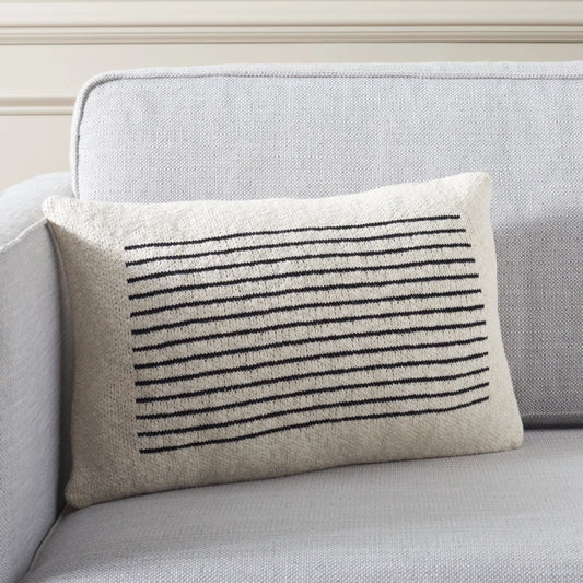 Edmonson Lumbar Pillow by HedgeApple Essentials in ivory, black. Made from unique in a modern style.