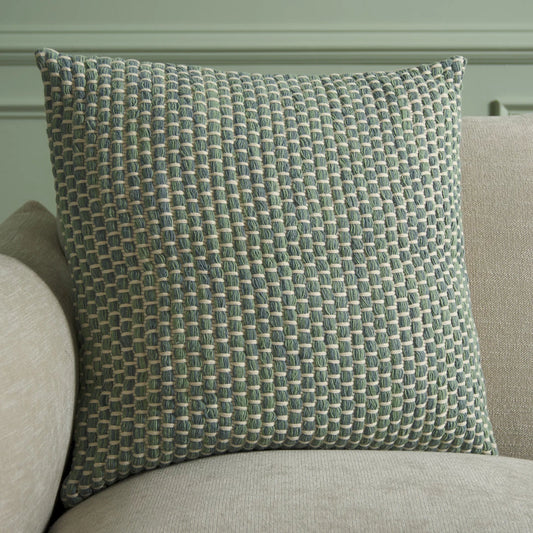 Wahkiakum Pillow by HedgeApple Essentials in green. Made from cotton in a eclectic & global style.