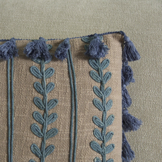 Ouray Lumbar Pillow by HedgeApple Essentials in gray, blue. Made from 100% cotton in a rustic style.