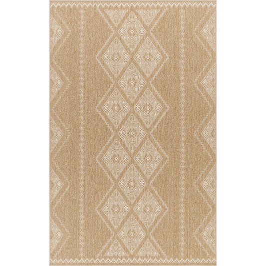 001 SI-2052554,SI-2052555,SI-2052556,SI-2052557,SI-2052558,SI-2052559 | Primary Silo | Pismo Beach PMB-2314 Indoor/Outdoor Rug by Livabliss in tan, white. Made from face: 100% polypropylene, warp: 100% polypropylene in a unique style.