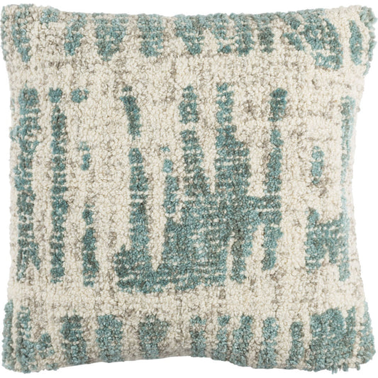 001 S-230030,S-230031 | Primary Silo | Primal Pillow - 16902 by Surya in green, teal. Made from front: 60% wool, 40% viscose, back: 75% wool, 25% viscose in a eclectic & global style.