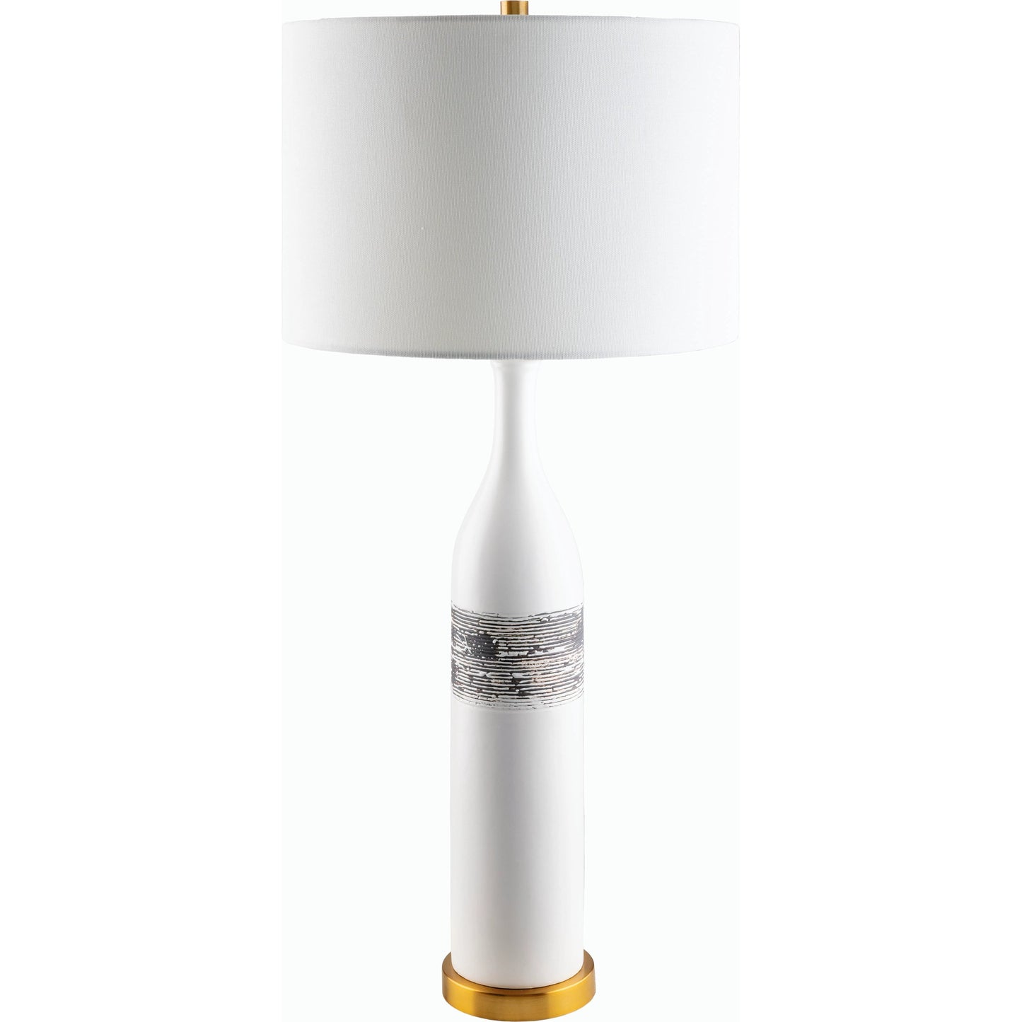 001 SI-2163979 | Primary Silo | Piedmont Accent Table Lamp - 524551 by Surya in white. Made from ceramic, linen, iron in a modern style.