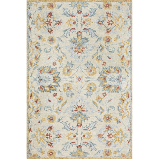 PNP-2307 Rug by Surya in brown, medium gray, charcoal, pale blue, mustard. Made from 100% wool in a unique style.