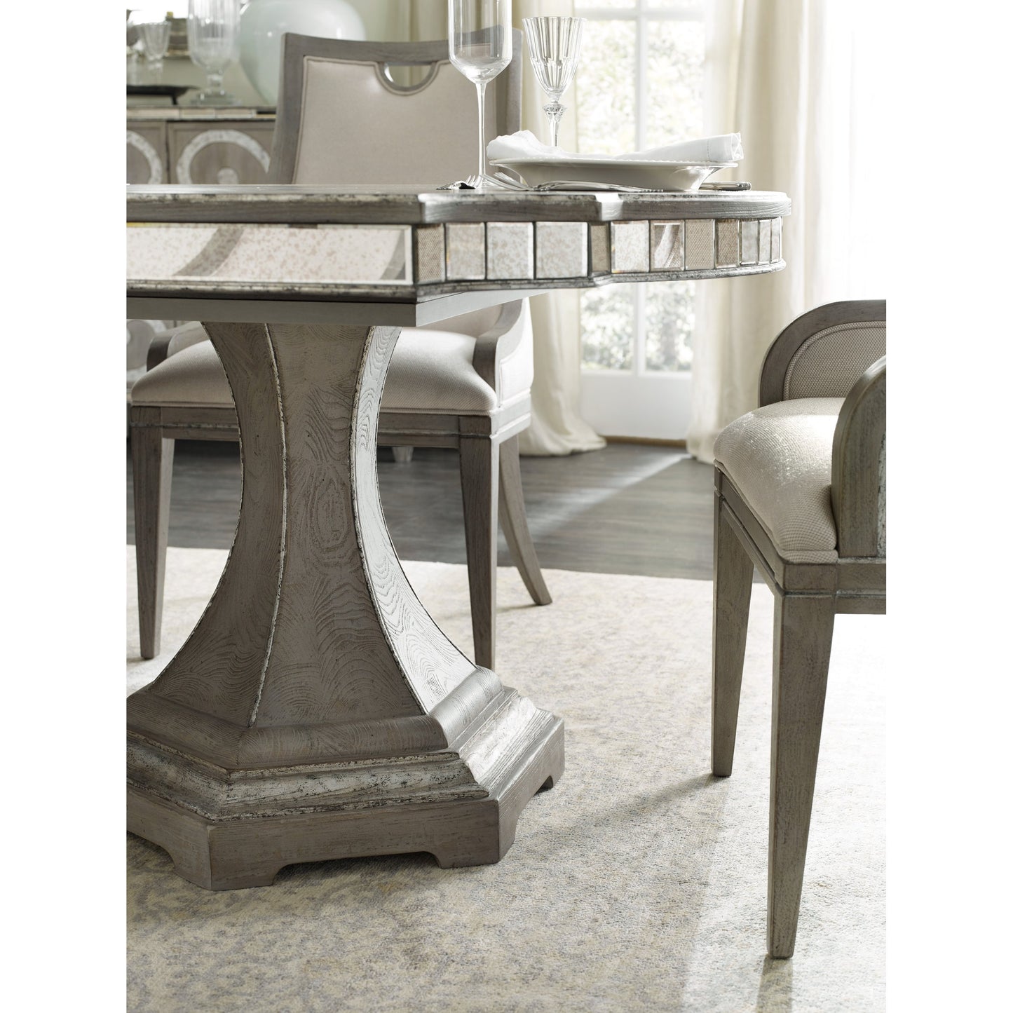 003 SI-1749615 | Additional Silo | Sanctuary Dining Table by Hooker Furniture in epoque. Made from oak veneers, resin, mirror in a modern style.