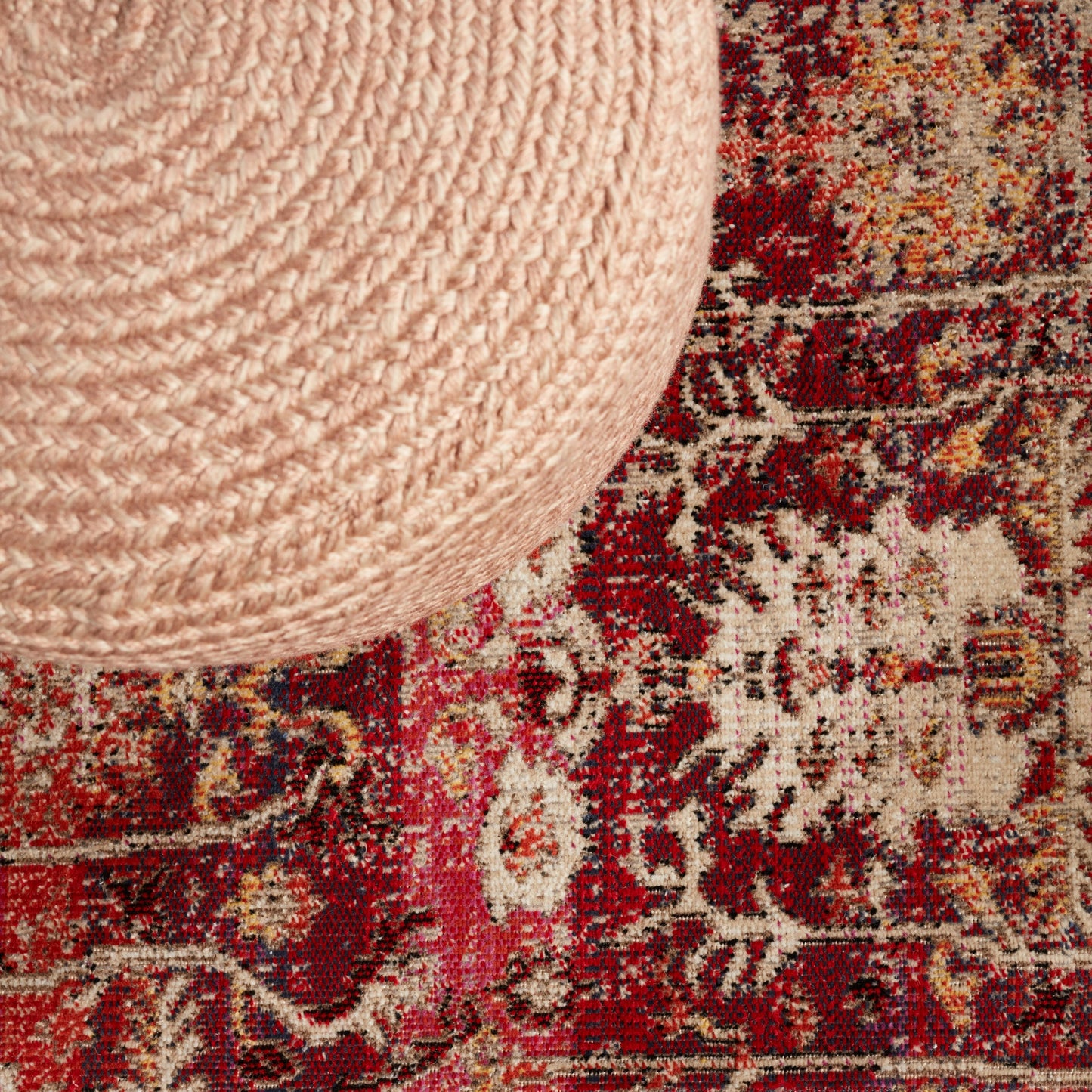 005 SI-1717711 | Closeup | Polaris POL48 Indoor/Outdoor Rug by Jaipur Living in red, beige. Made from 100% polypropylene in a unique style.