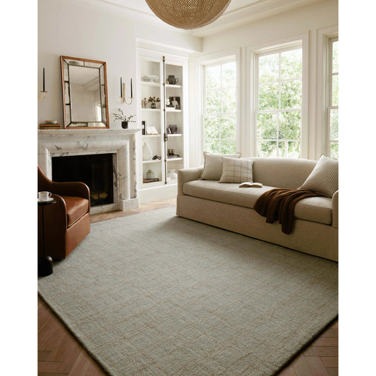 Polly POL-09 Rug by Chris Loves Julia x Loloi in fog, wheat. Made from 71% wool, 29% jute pile in a unique style.