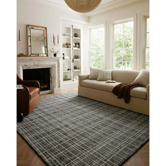 Polly POL-11 Rug by Chris Loves Julia x Loloi in graphite, pebble. Made from 71% wool, 29% jute pile in a unique style.