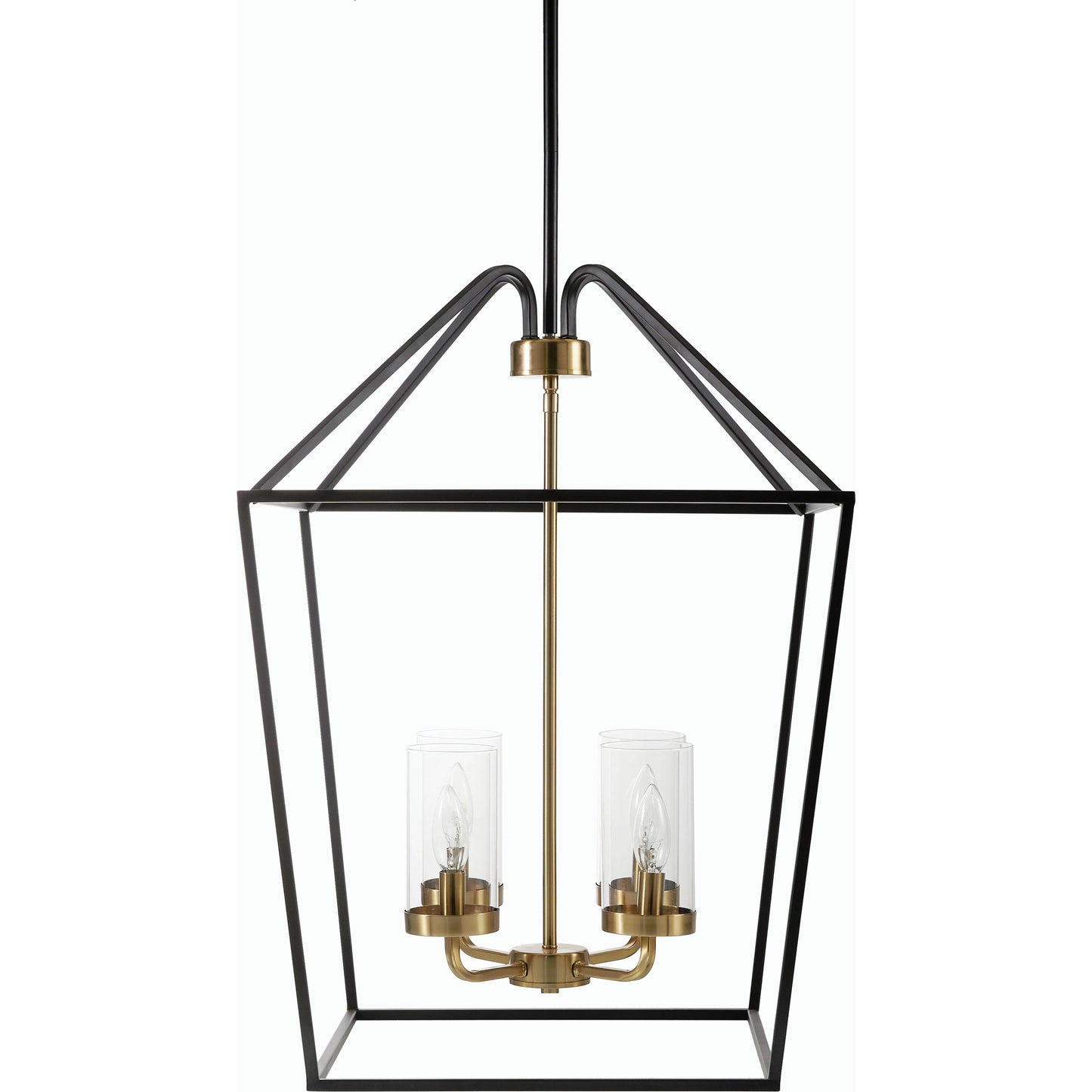 001 SI-2165570 | Primary Silo | Possini Chandelier - 536131 by Surya in fixture: black, shade: clear, cord: white and paintedpaintedmetallic. Made from iron in a modern style.