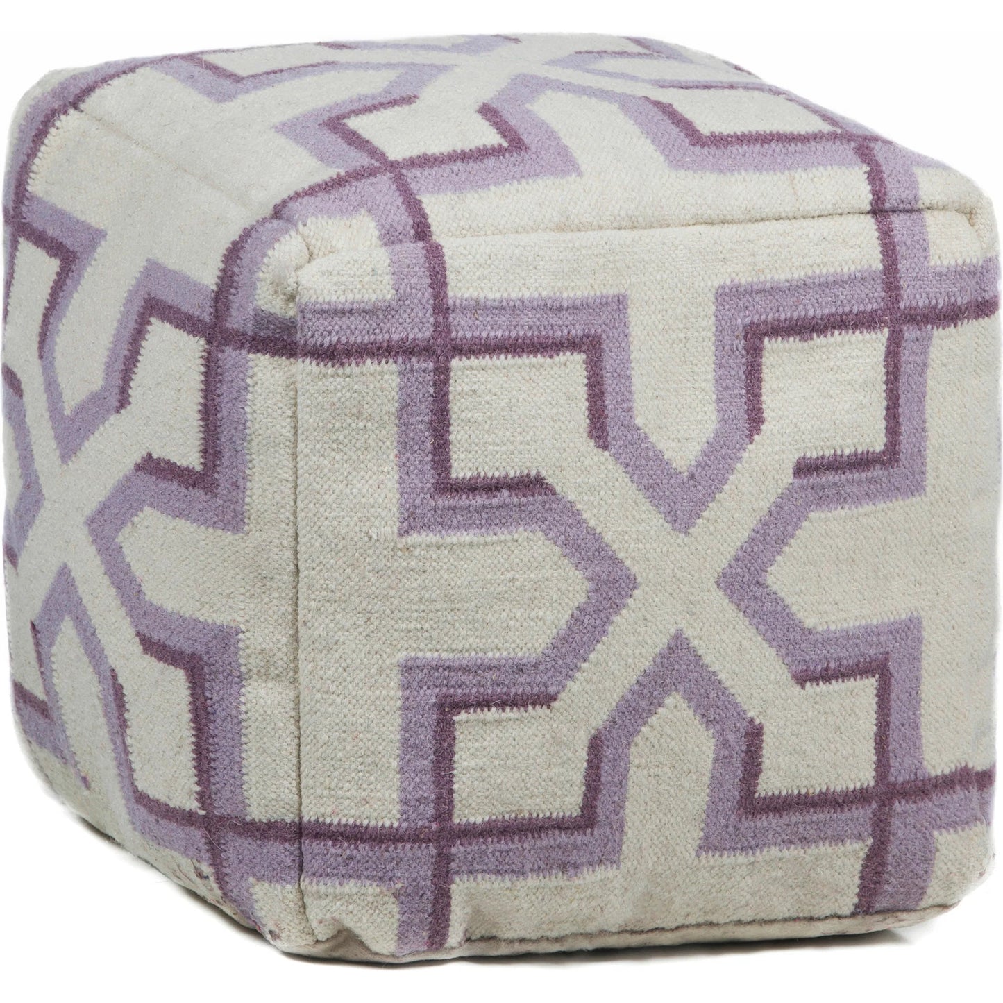 001 SI-2349078 | Primary Silo | Pouf POU-132 by Chandra. Made from outer: wool, filling: cotton in a rustic style.