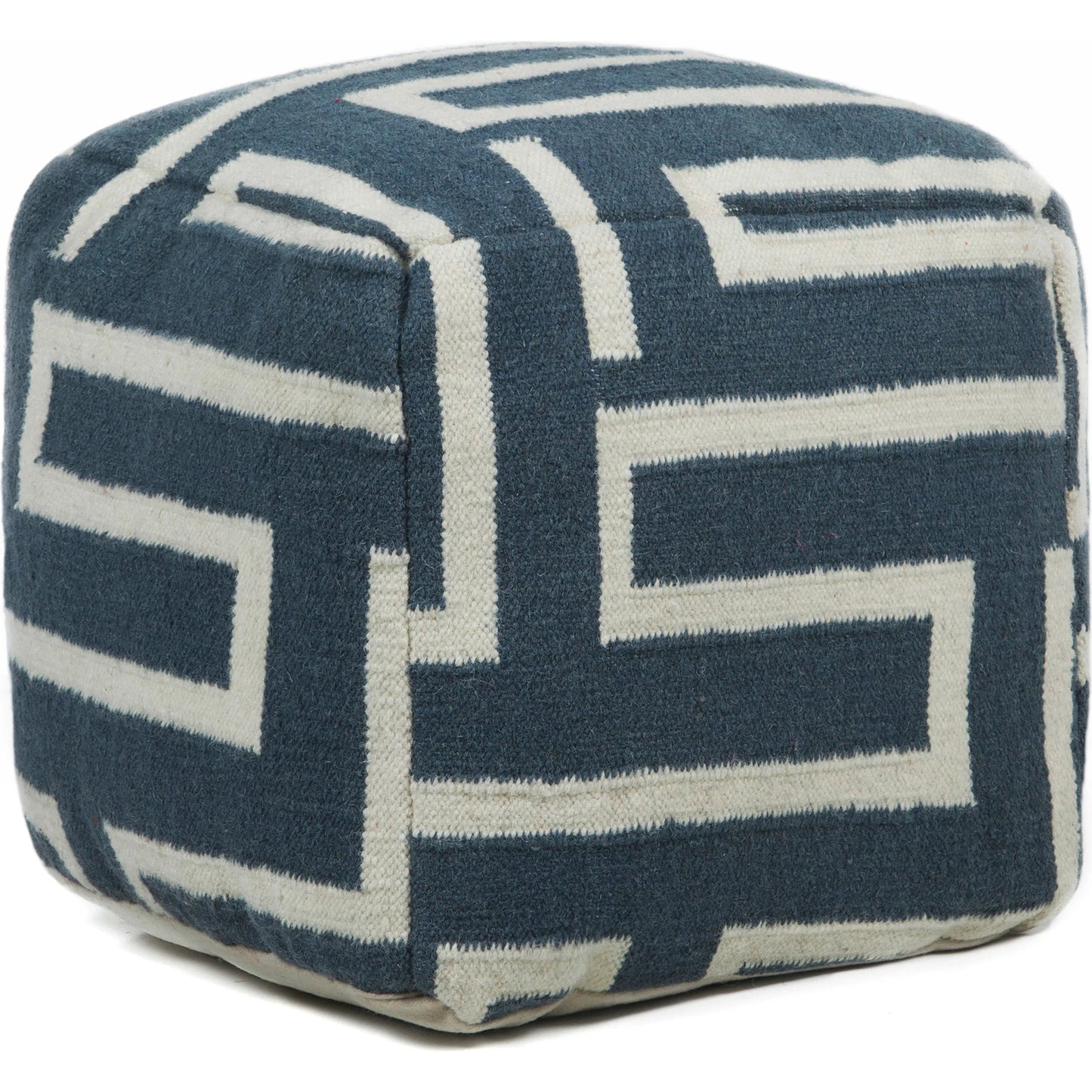 001 SI-2349079 | Primary Silo | Pouf POU-133 by Chandra. Made from outer: wool, filling: cotton in a rustic style.