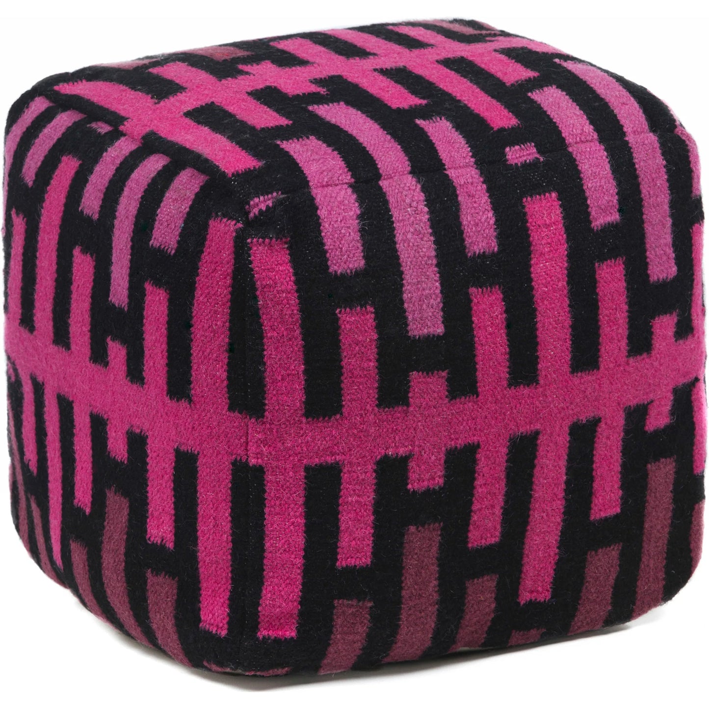 001 SI-2349080 | Primary Silo | Pouf POU-134 by Chandra. Made from outer: wool, filling: cotton in a rustic style.