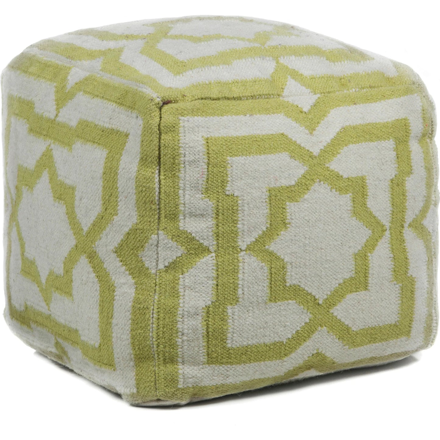 001 SI-2349082 | Primary Silo | Pouf POU-136 by Chandra. Made from outer: wool, filling: cotton in a rustic style.