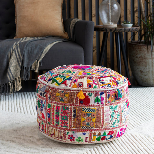 Karma - 20454 by Livabliss in ivory, cobalt, hot pink, sunflower, forest. Made from 100% cotton in a eclectic & global style.