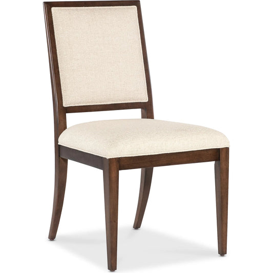 Archives Upholstered Side Chair by Hooker Furniture in curate wheat and classic walnut. Made from wood, fabric in a transitional style.