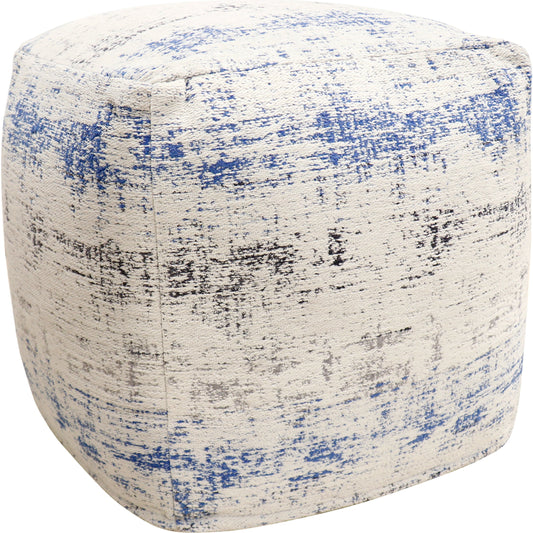 001 SI-1990639 | Primary Silo | Grand Canyon Distressed Pouf by Pasargad Home in blue. Made from cotton in a modern style.