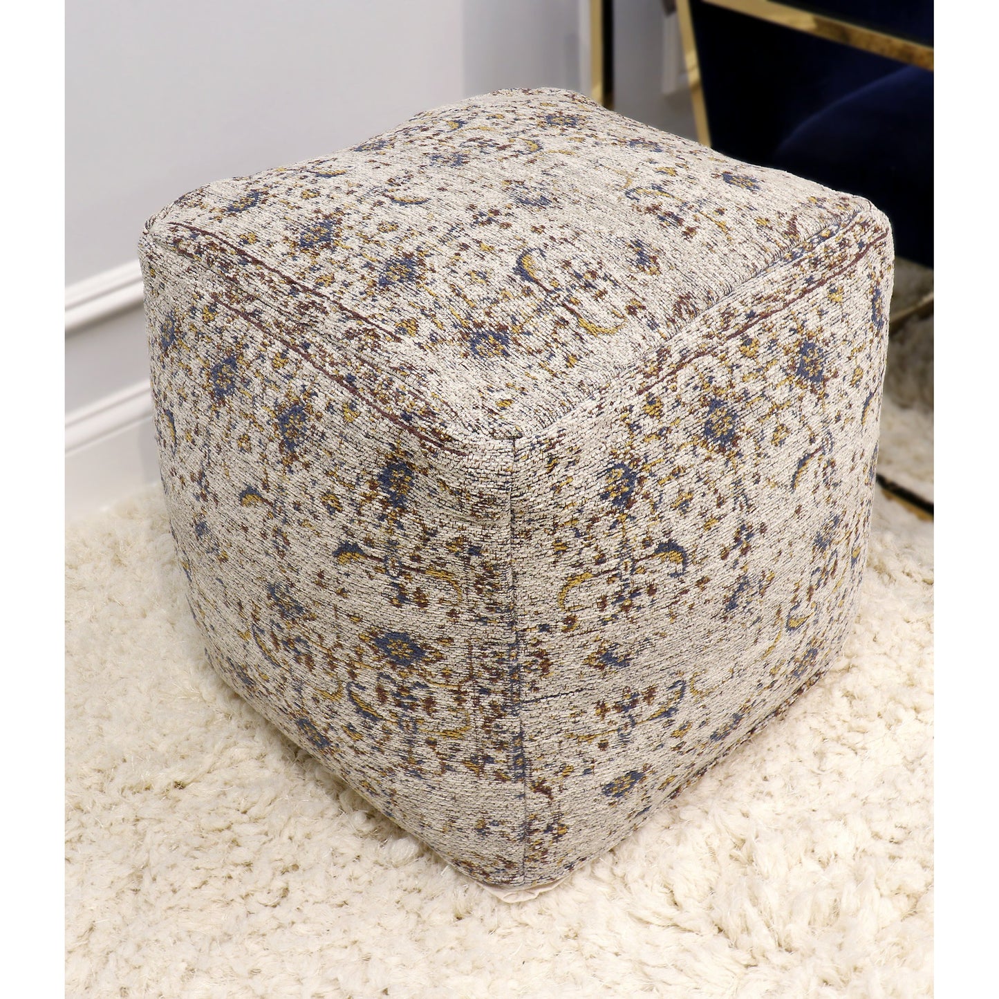 044 SR-702415 | Lifestyle | Grand Canyon Pouf by Pasargad Home. Made from cotton in a modern style.