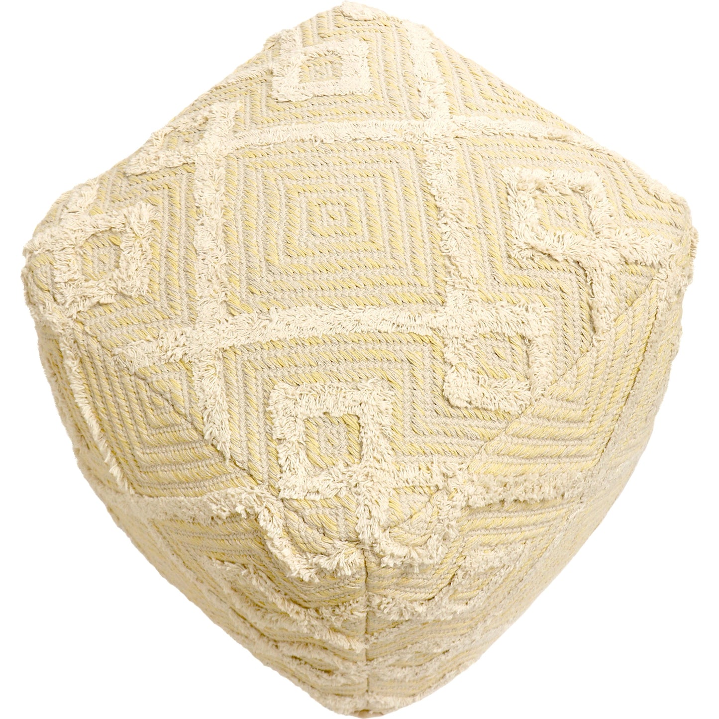 003 SI-1990642 | Additional Silo | Grand Canyon Yellow Pouf by Pasargad Home in yellow. Made from cotton in a modern style.