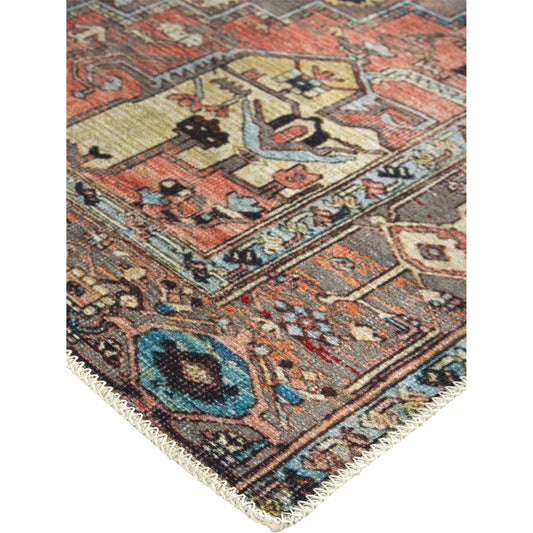 Percy Transitional Rug - 39AJF by Feizy in taupe, red, brown. Made from polyester in a unique style.