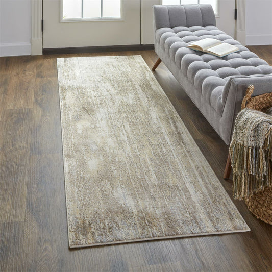 Parker Transitional Rug - 3705F by Feizy in tan, ivory, brown. Made from viscose, polyester in a unique style.