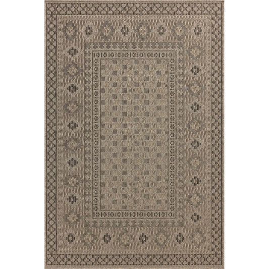 Providence PRC-07 Outdoor Rug by Chris Loves Julia x Loloi in dove, charcoal. Made from 100% polypropylene in a unique style.