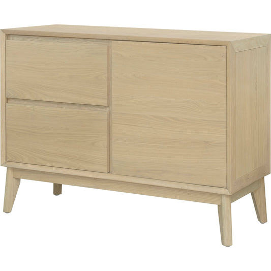 Pryce Sideboard by Surya in brown and wood finish. Made from oak in a modern style.