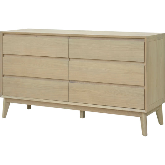 Pryce Dresser by Surya in brown and wood finish. Made from oak in a modern style.