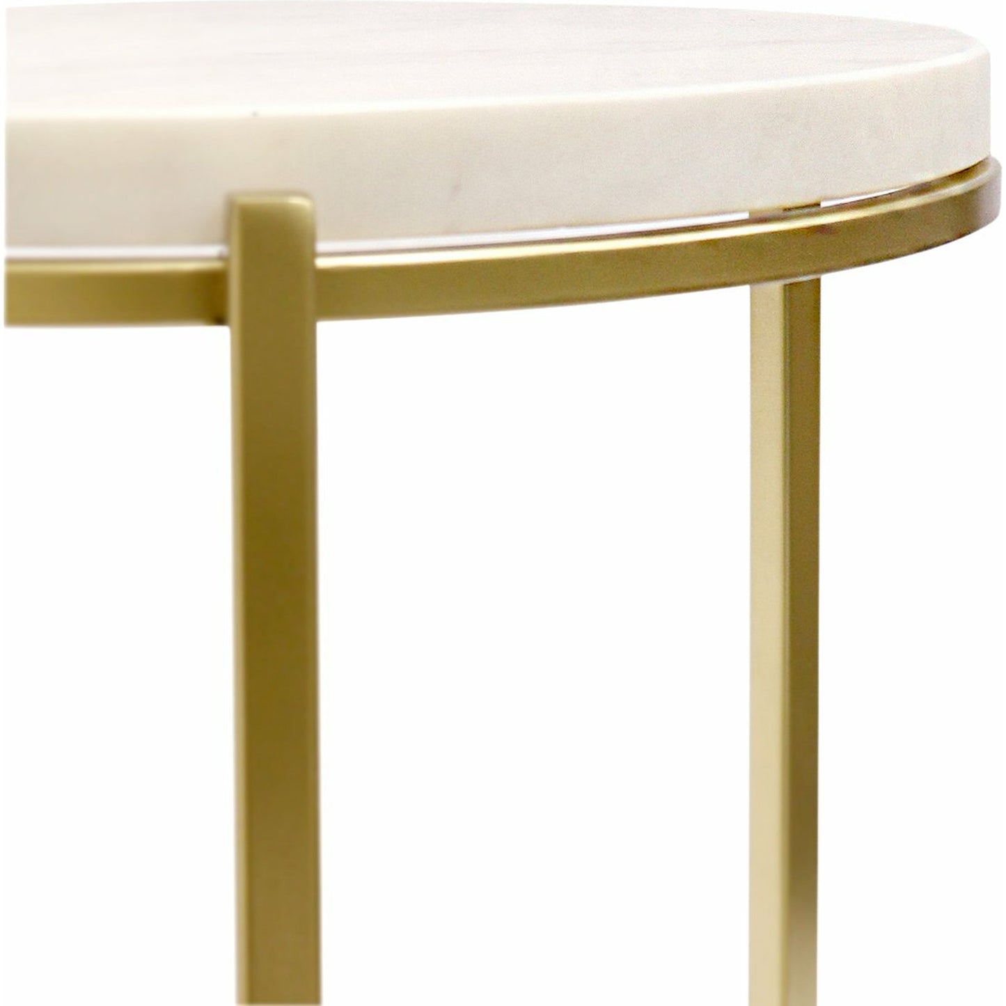 005 SI-1718094 | Additional Silo | Carina Side Table by Pasargad Home in gold. Made from marble, steel in a transitional style.