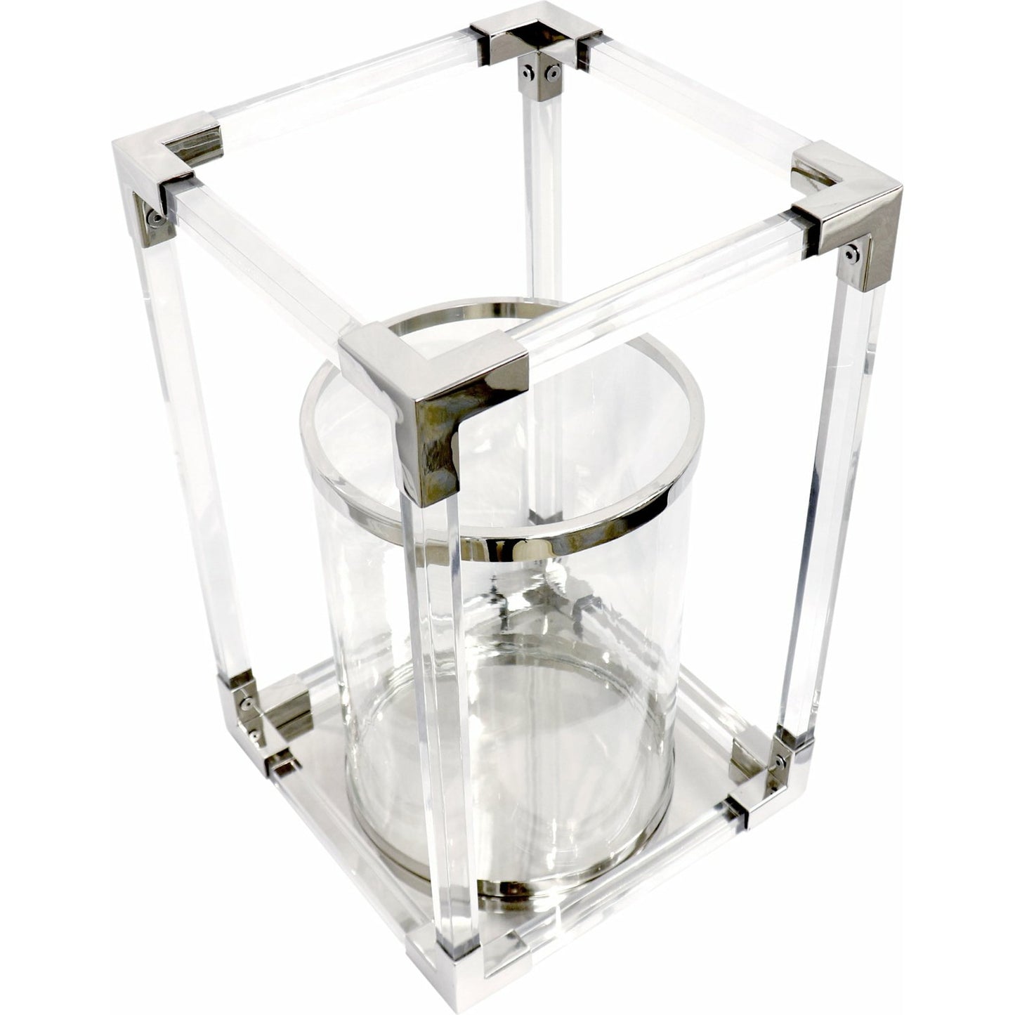 005 SI-1718123 | Additional Silo | Soren Lantern by Pasargad Home in clear. Made from lucite, steel in a transitional style.